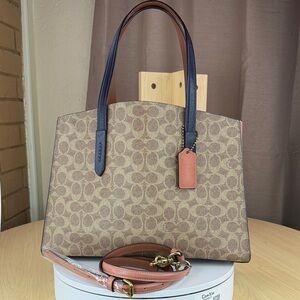 Coach Tan and Pink Signature Tote